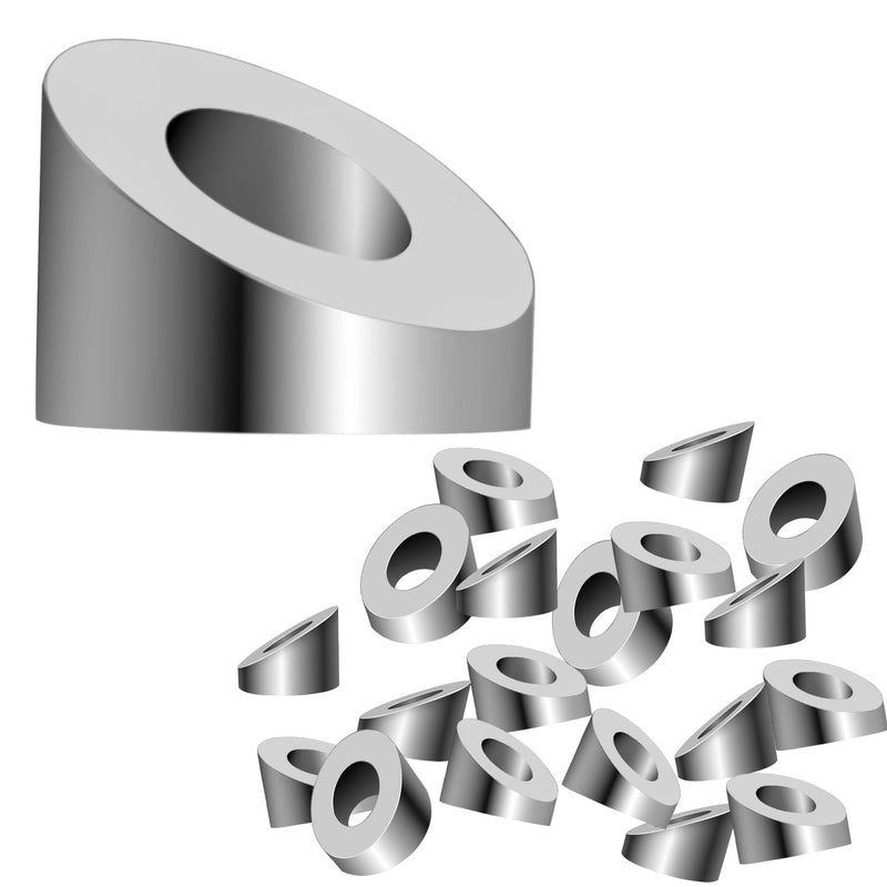 PNYZIK 20 Pcs 5/16" ID Angle Washers for 1/8" 3/16" Cable Railing Posts Hardware, Stainless Steel 30 Degree Angle Beveled Washer for Indoor Outdoor Stair Deck Ship Rigging Metal Wood Aluminum End Posts - Image 1